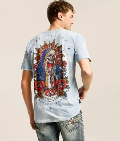 Affliction Solemn Prayer T-Shirt Dream Blue Clearance