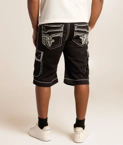 Bottoms | Rock Revival Solid Cargo Short Black