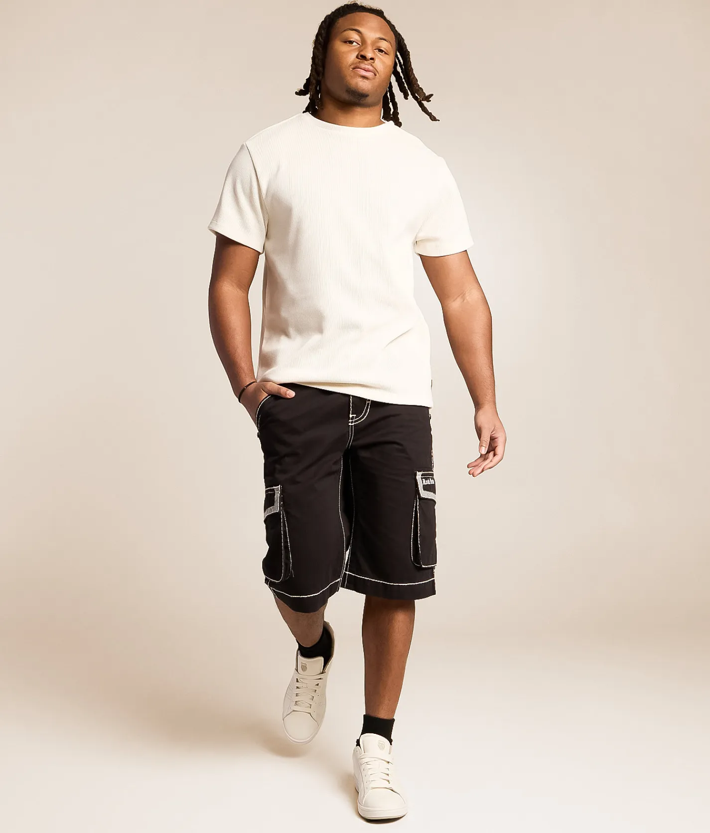 Bottoms | Rock Revival Solid Cargo Short Black