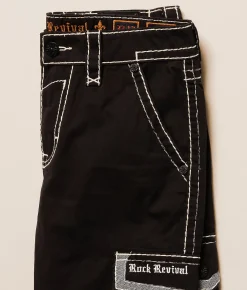 Bottoms | Rock Revival Solid Cargo Short Black