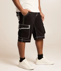 Bottoms | Rock Revival Solid Cargo Short Black