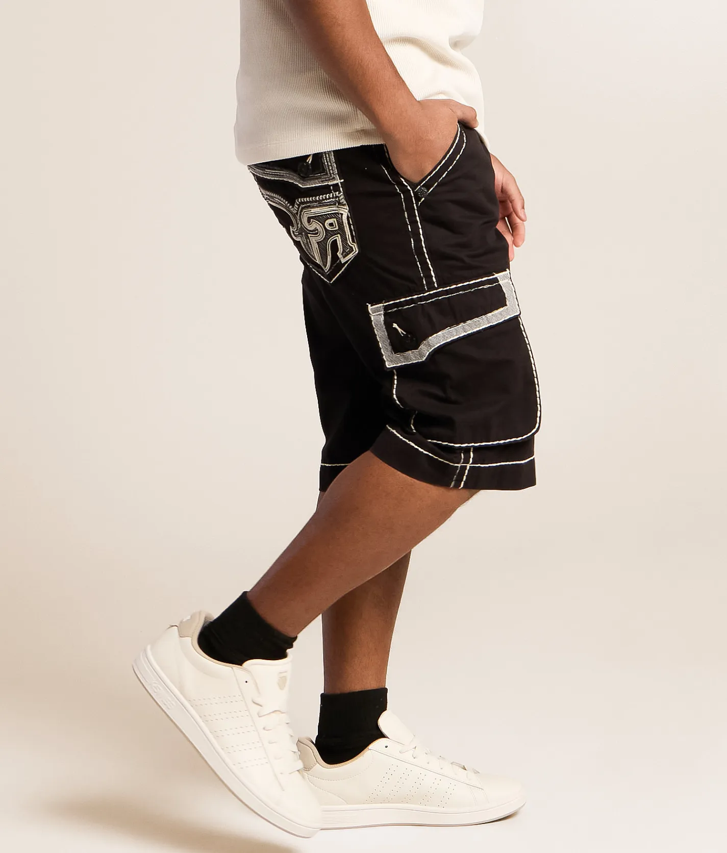 Rock Revival Solid Cargo Short Black Outlet