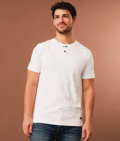 Tops | Outpost Makers Solid Henley White