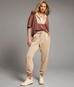 Bottoms | BKE Solid Knit Jogger Cobblestone