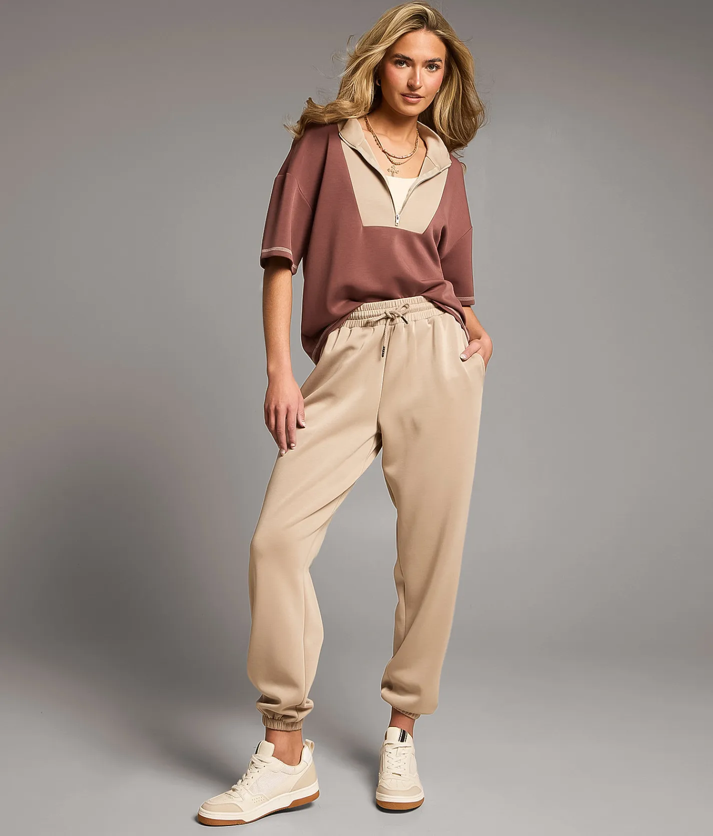 Bottoms | BKE Solid Knit Jogger Cobblestone