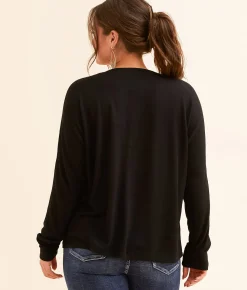 Tops | Double Zero Solid Knit Top Black