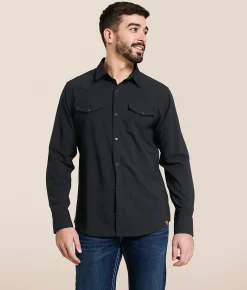 Tops | Gentry County Solid Standard Shirt Black