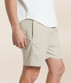 Bottoms|Shorts | Departwest Solid Stretch Short Stone