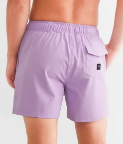 Bottoms|Swimwear | Maven Co-op Solid Stretch Swim Trunks Lavender