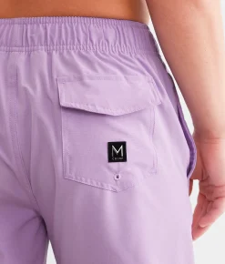 Bottoms|Swimwear | Maven Co-op Solid Stretch Swim Trunks Lavender
