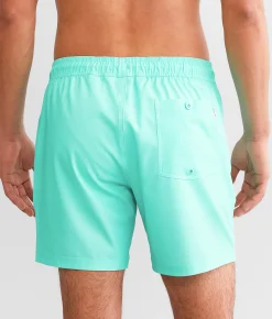 Bottoms|Swimwear | Departwest Solid Stretch Swim Trunks Bright Teal