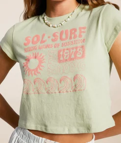 Billabong Sol Surf Cropped T-Shirt Pistachio