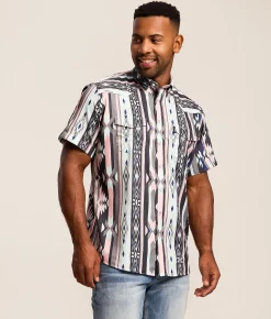 Hooey Sol Western Performance Shirt Pink Aztec Sale