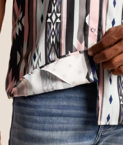 Hooey Sol Western Performance Shirt Pink Aztec Sale