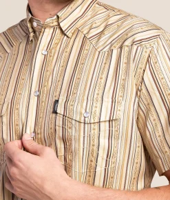 Tops | Hooey Sol Western Performance Shirt Cream Stripe