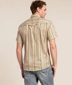 Tops | Hooey Sol Western Performance Shirt Cream Stripe