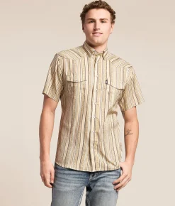 Tops | Hooey Sol Western Performance Shirt Cream Stripe