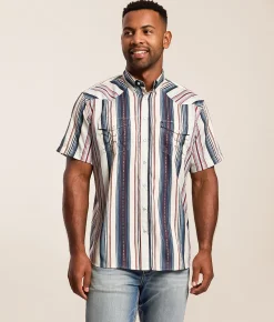 Tops | Hooey Sol Western Performance Shirt Navy Stripe