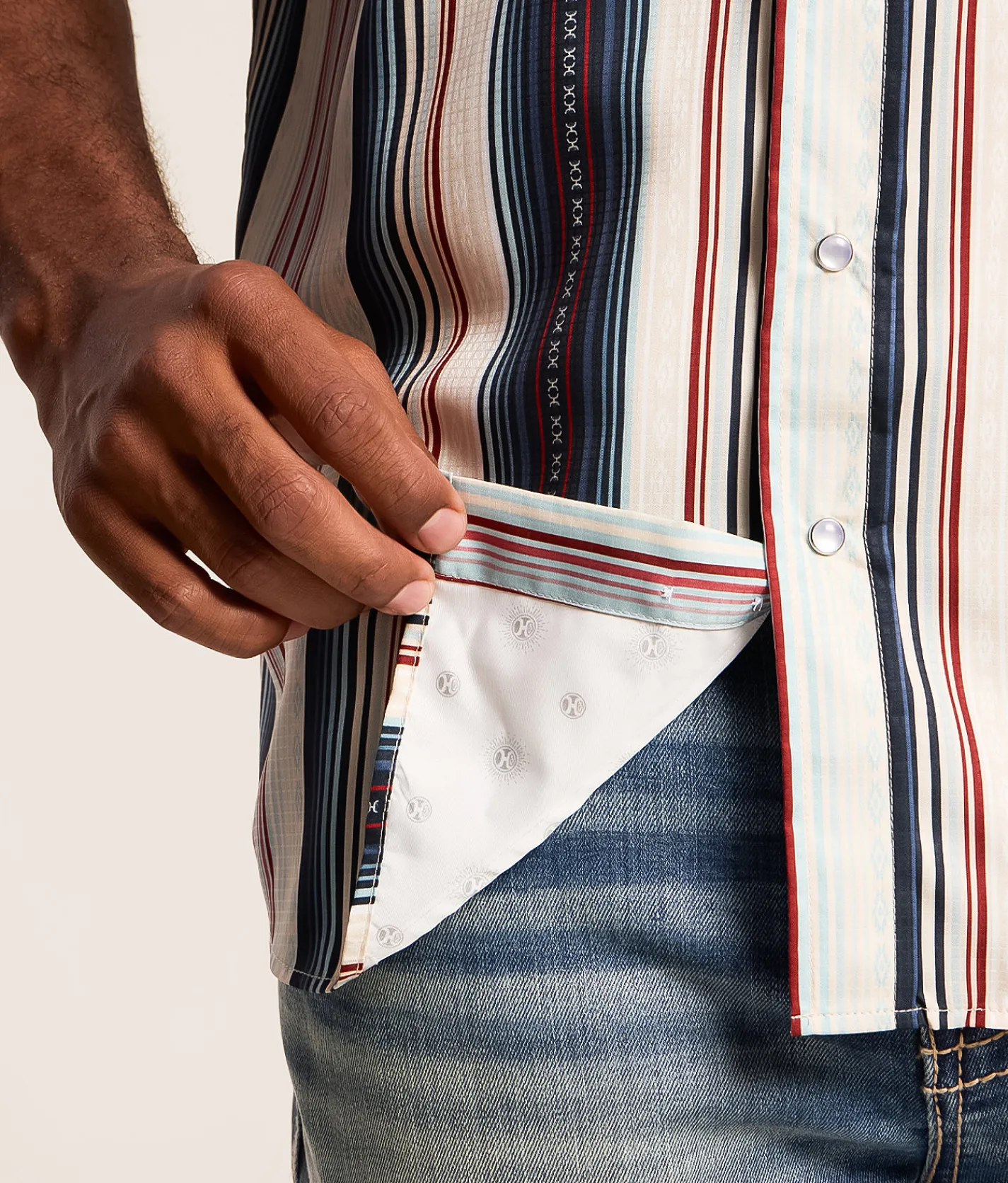 Tops | Hooey Sol Western Performance Shirt Navy Stripe