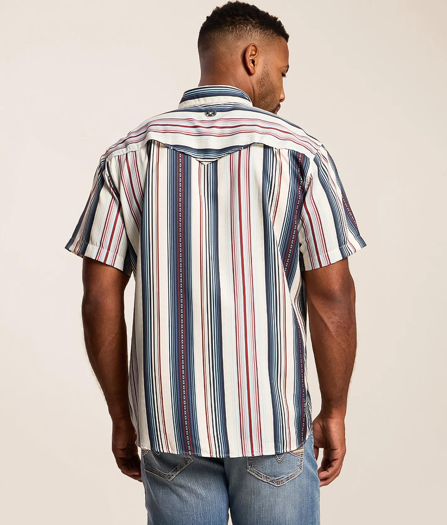 Tops | Hooey Sol Western Performance Shirt Navy Stripe