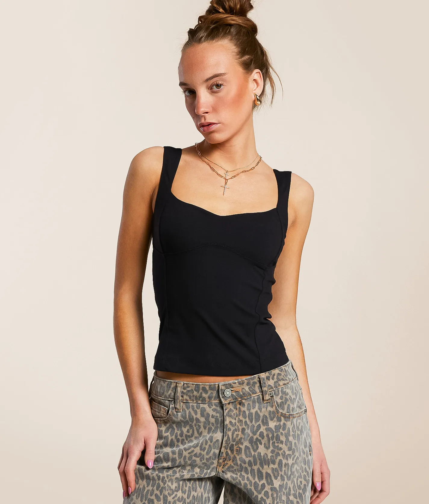 Free People Somewhere Sometime Tank Top Black Discount