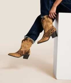 Shoes | Mia Sonni Leopard Western Ankle Boot Tan Leopard