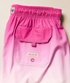 Bottoms|Swimwear | Sunset x Vine Sonny Dip Dye Stretch Swim Trunks Pink