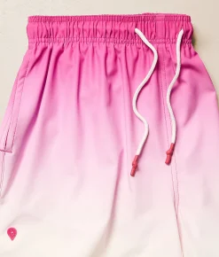 Bottoms|Swimwear | Sunset x Vine Sonny Dip Dye Stretch Swim Trunks Pink