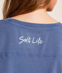 Tops | Salt Life Soothes The Soul Cropped T-Shirt Indigo