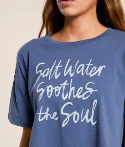 Tops | Salt Life Soothes The Soul Cropped T-Shirt Indigo