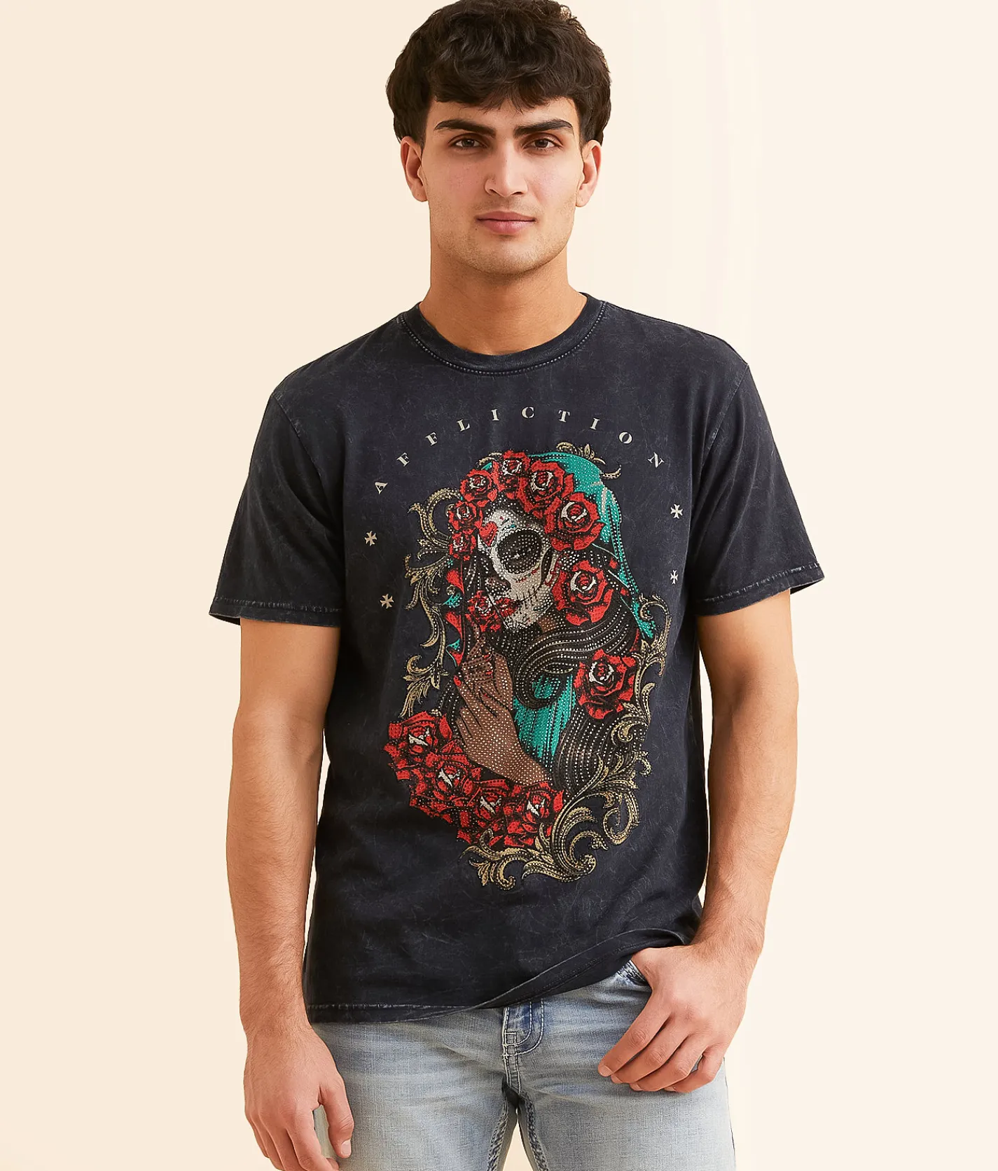 Affliction Soul Reborn T-Shirt Black Lava Wash Online