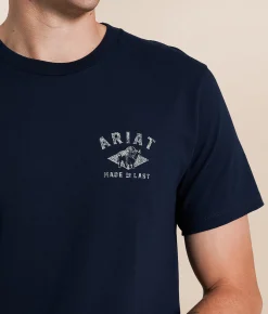 Tops|Graphic T-Shirts | Ariat Southwest Bison T-Shirt New Navy