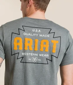 Tops|Graphic T-Shirts | Ariat Southwest Cross Badge T-Shirt Castor Grey