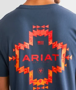 Ariat Southwest Cross Road T-Shirt Blue Dusk Discount