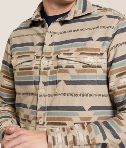 MEK Southwestern Flannel Shirt Khaki Sale