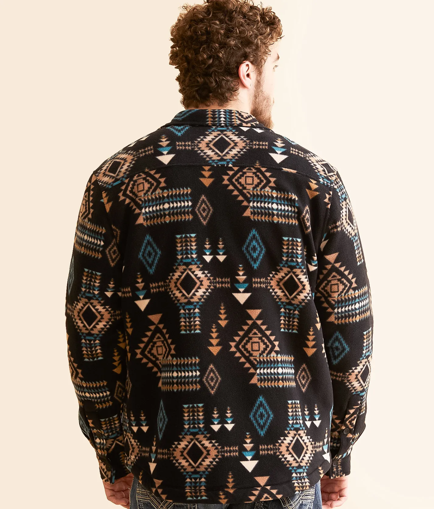 Departwest Southwestern Fleece Shacket Black Best