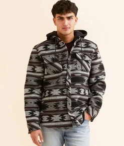 Departwest Southwestern Hooded Shacket Grey Best