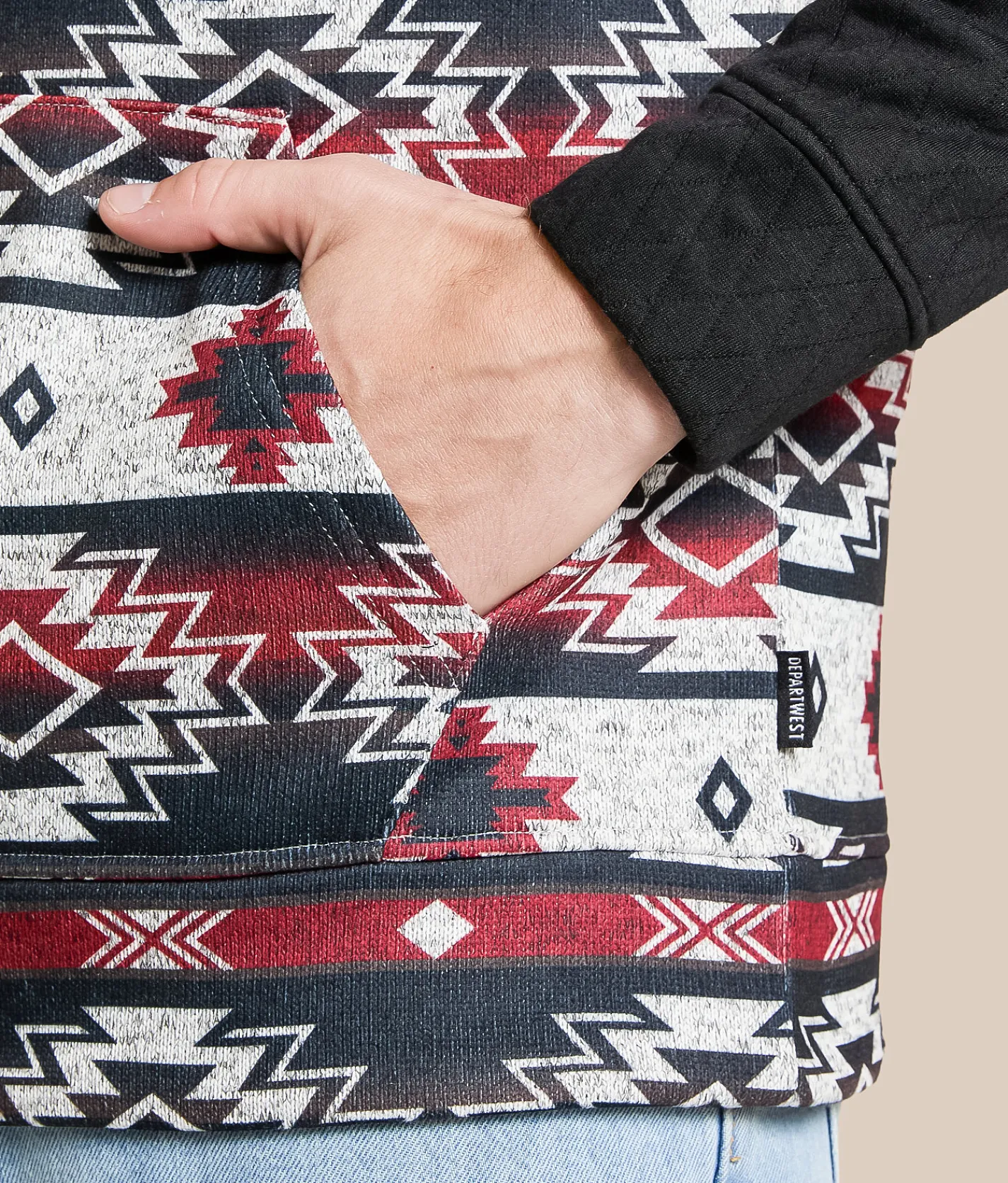 Tops | Departwest Southwestern Hooded Sweatshirt Black