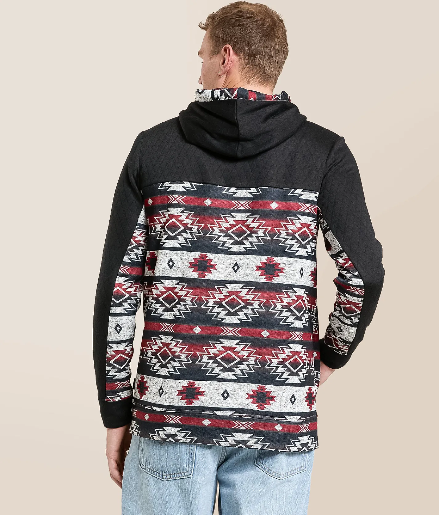 Tops | Departwest Southwestern Hooded Sweatshirt Black