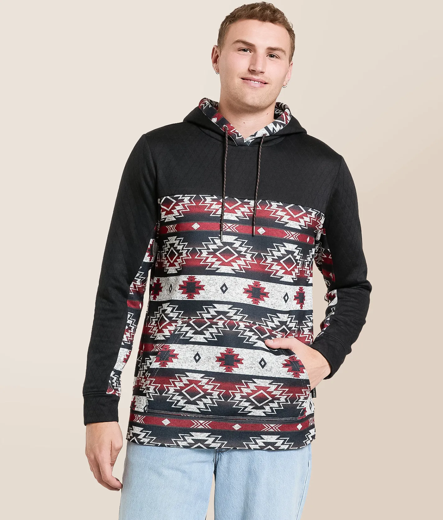 Tops | Departwest Southwestern Hooded Sweatshirt Black