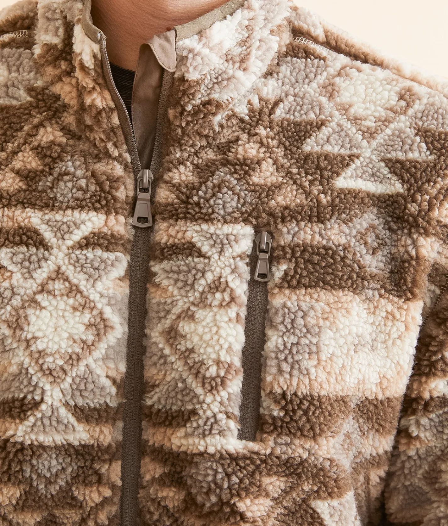 Departwest Southwestern Polar Fleece Jacket Brown Sale