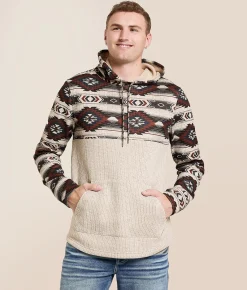 Departwest Southwestern Print Hooded Sweatshirt Cherry Mahogany Sale