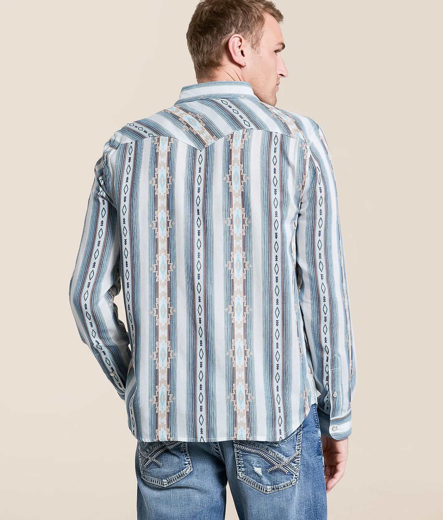 Tops | Panhandle Slim Southwestern Print Shirt Natural