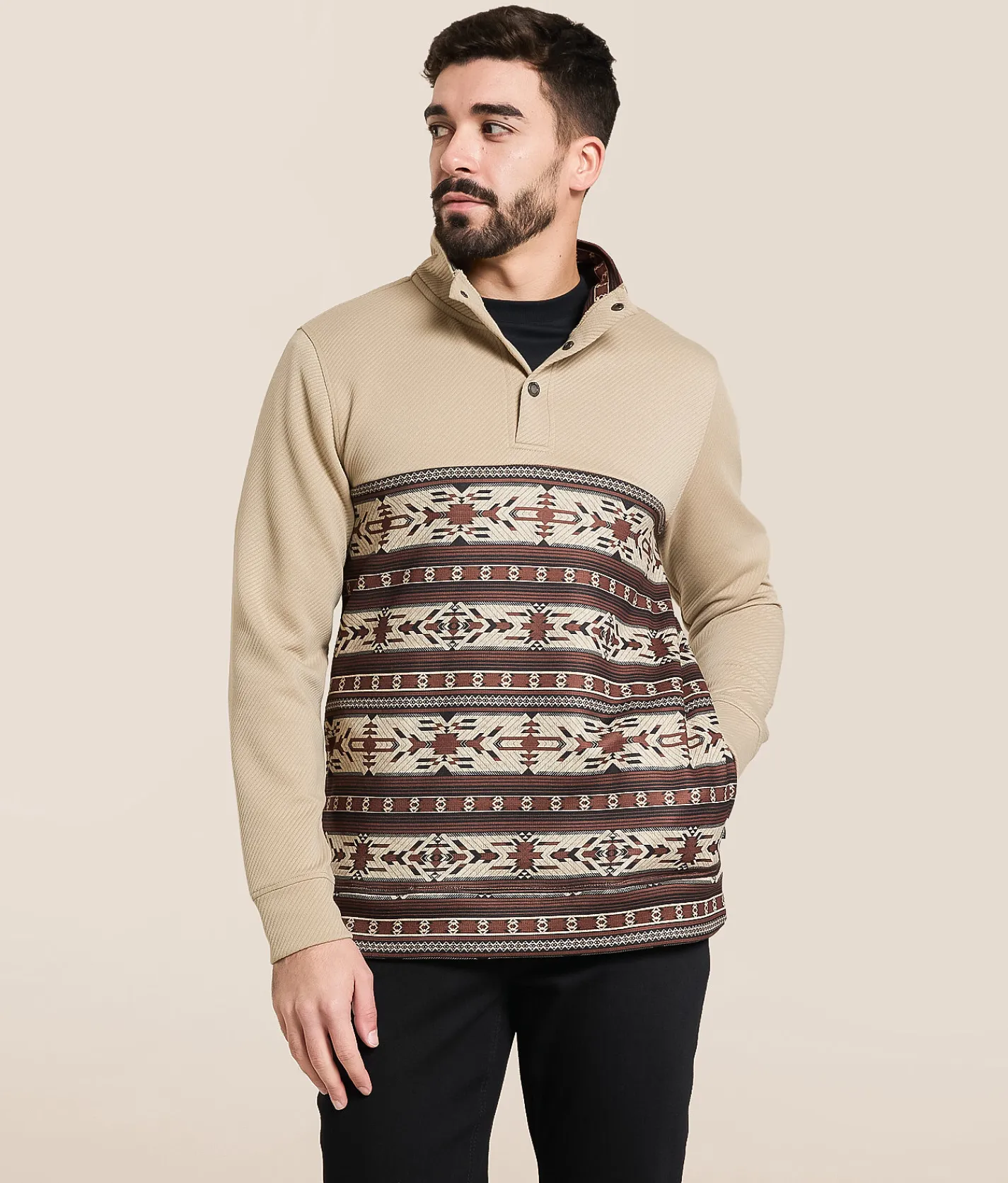Tops | Departwest Southwestern Quarter Snap Pullover Island Fossil