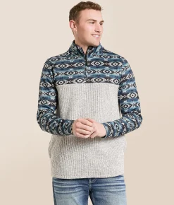 Tops | Departwest Southwestern Quarter Zip Pullover Stargazer