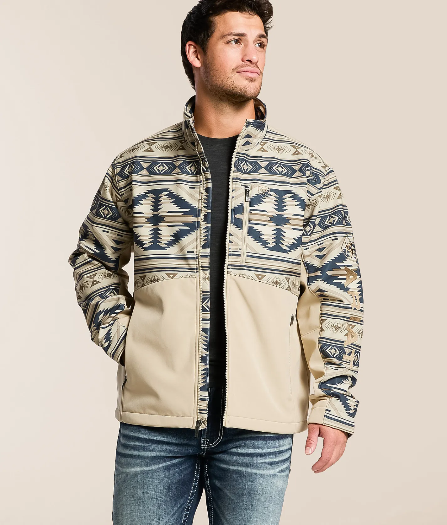 Ariat Southwestern Softshell Jacket White Pepper Online