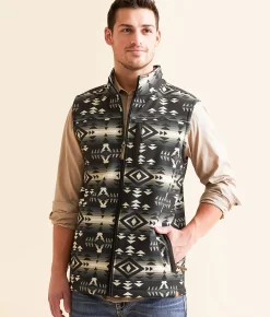 Gentry County Southwestern Softshell Vest Black Clearance