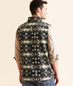 Gentry County Southwestern Softshell Vest Black Clearance