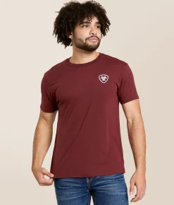 Tops|Graphic T-Shirts | Ariat Southwest Longhorn T-Shirt Crimson Black Heather