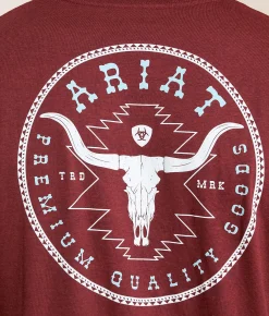 Tops|Graphic T-Shirts | Ariat Southwest Longhorn T-Shirt Crimson Black Heather
